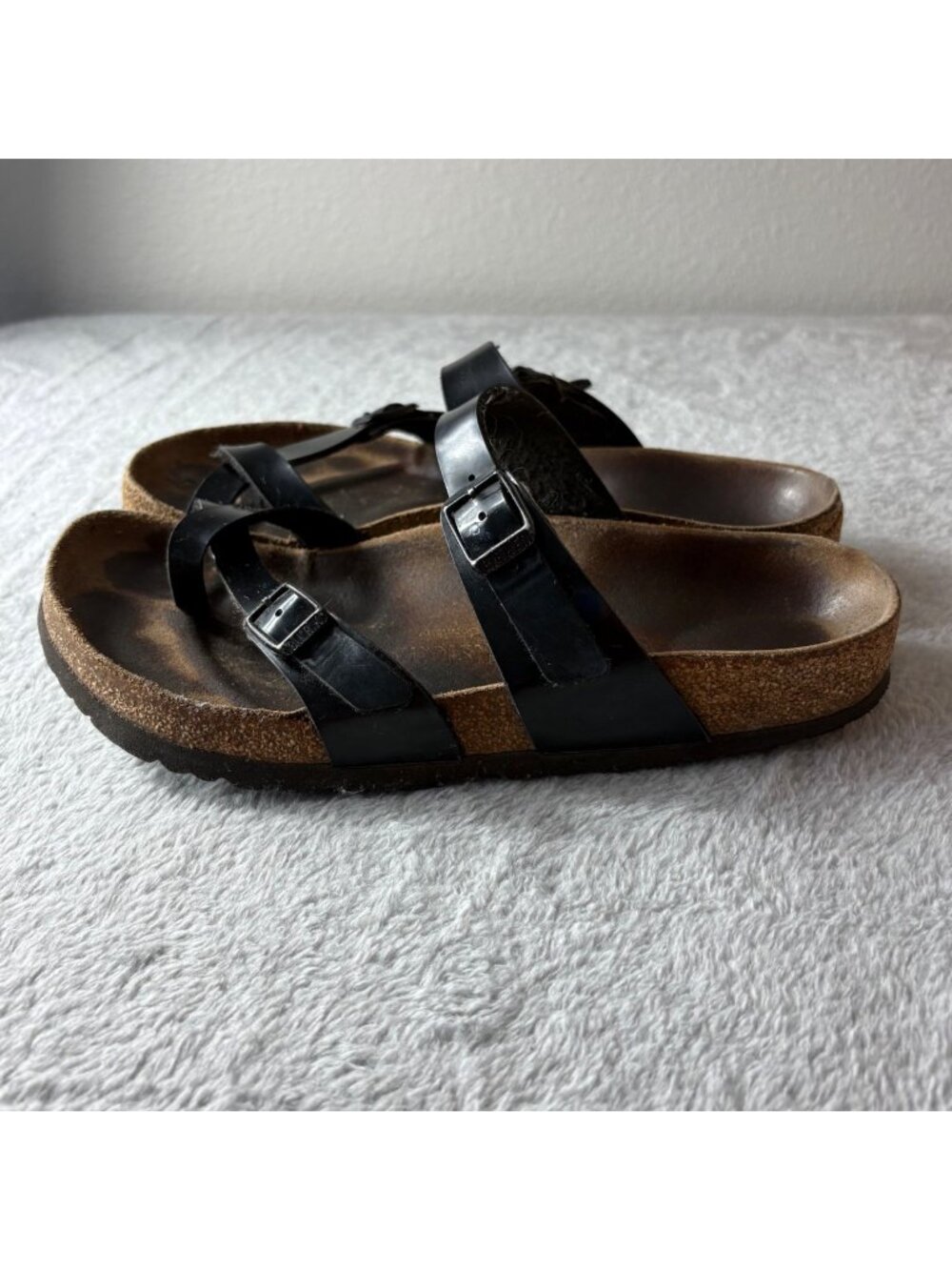 Birkenstock Mayari Womens Sandals Black Patent Leather Size 39 EU / 8 US